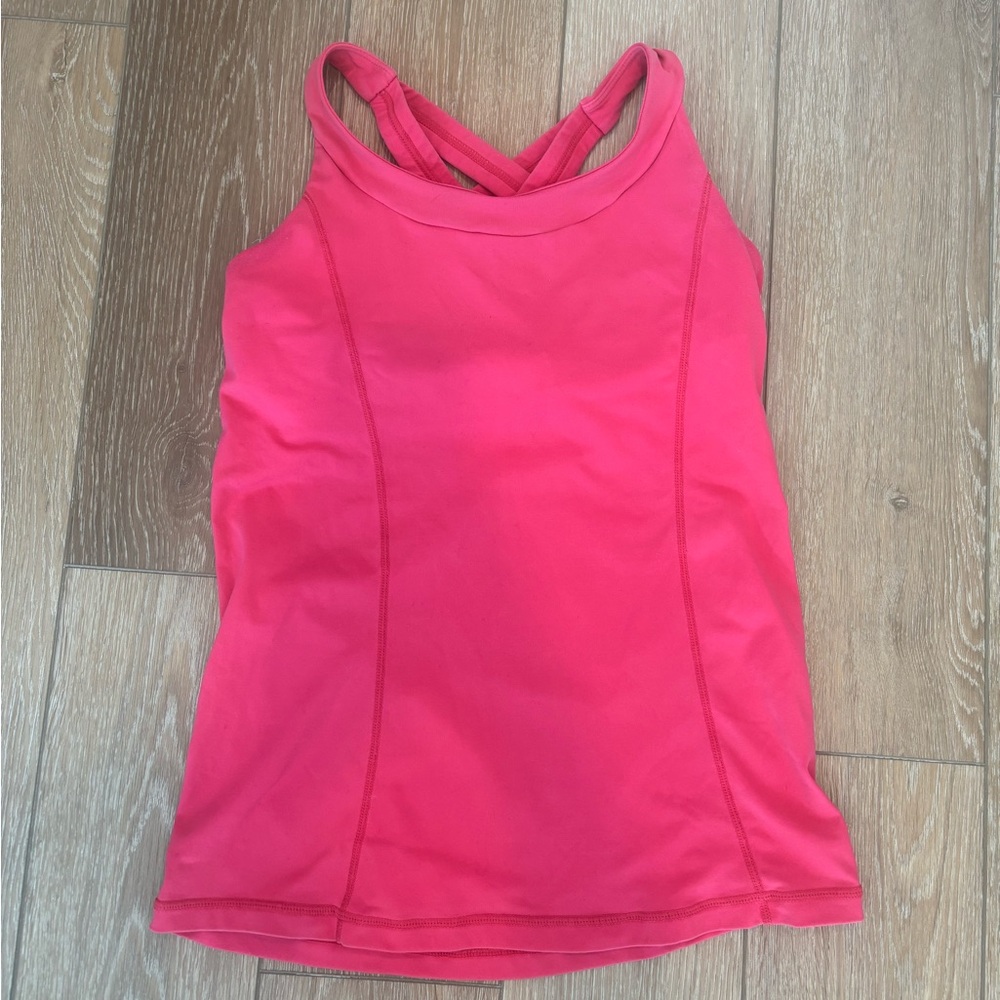 Lululemon Athletica Pink Sleeveless Fitted Backless Tank Top